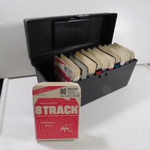 RADIO SHACK eight Track Tape Case with 8 Track Boxes